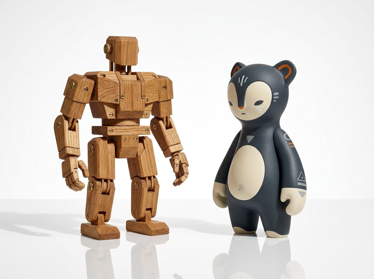 Nordic Pure Design İskandinav Ahşap Robot Sanat Oyuncağı Çekimi