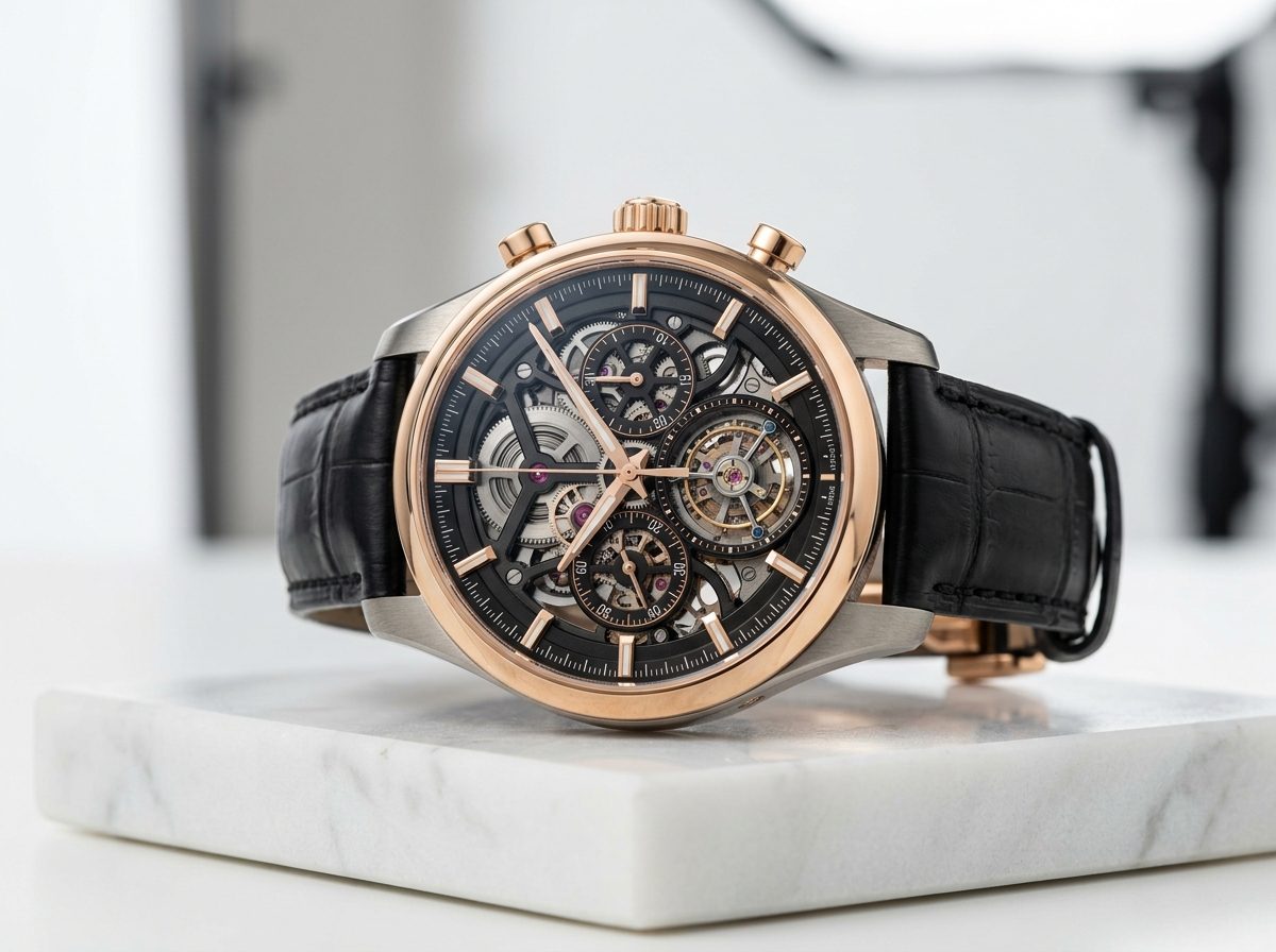 Krono Genève Tourbillon Skeleton Lüks Saat Çekimi